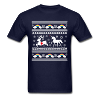Load image into Gallery viewer, Unicorn Stabbing Reindeer Unisex Classic T-Shirt - navy
