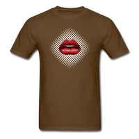 Load image into Gallery viewer, Lips With Halftone Pattern Unisex Classic T-Shirt - brown

