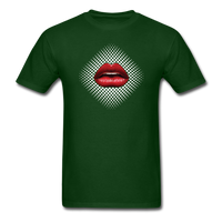 Load image into Gallery viewer, Lips With Halftone Pattern Unisex Classic T-Shirt - forest green
