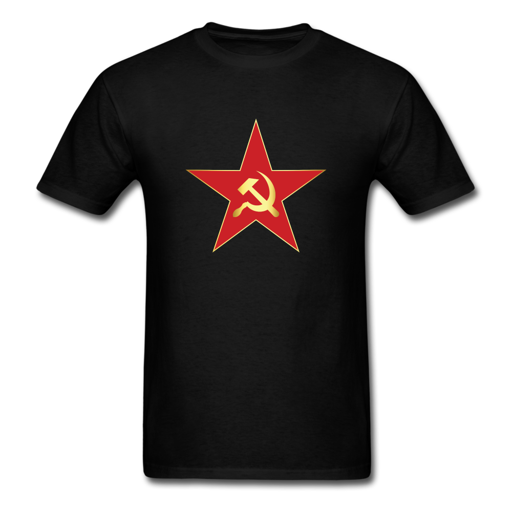 Red Star Hammer And Sickle Unisex Classic T-Shirt - black