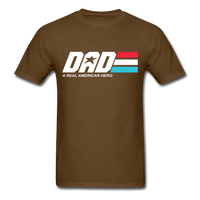 Load image into Gallery viewer, Dad A Real American Hero Unisex Classic T-Shirt - brown

