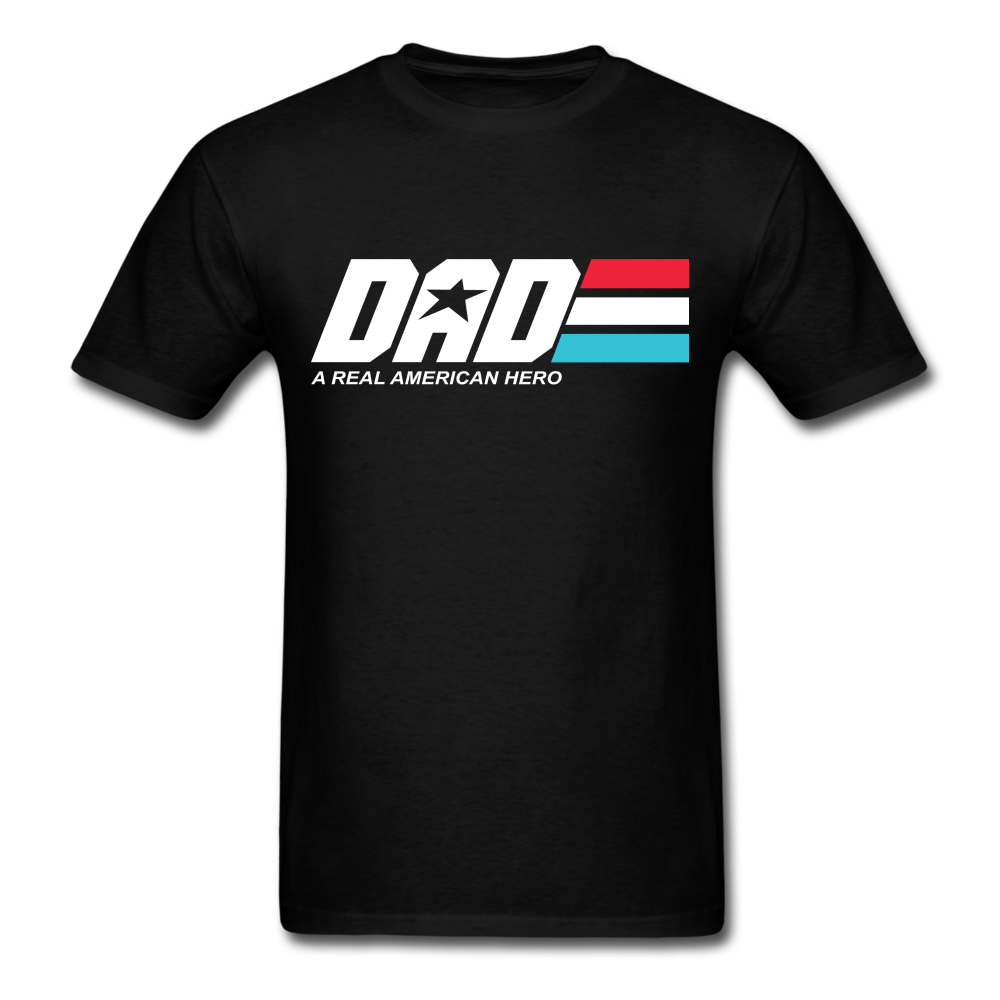 Dad A Real American Hero Unisex Classic T-Shirt - black