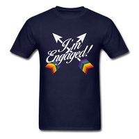 Load image into Gallery viewer, I&#39;m Engaged LGBT Arrows Unisex Classic T-Shirt - navy
