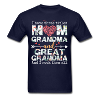 Load image into Gallery viewer, I Have Three Titles Moim Grandma and Great Grandma Unisex Classic T-Shirt - navy
