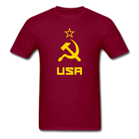 Load image into Gallery viewer, CCCP Style USA (Large Design) Unisex Classic T-Shirt - burgundy
