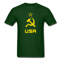 Load image into Gallery viewer, CCCP Style USA (Large Design) Unisex Classic T-Shirt - forest green
