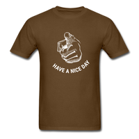 Load image into Gallery viewer, Have A Nice Day Pointing Finger Unisex Classic T-Shirt - brown
