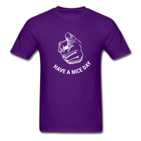 Load image into Gallery viewer, Have A Nice Day Pointing Finger Unisex Classic T-Shirt - purple
