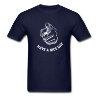 Load image into Gallery viewer, Have A Nice Day Pointing Finger Unisex Classic T-Shirt - navy
