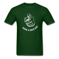 Load image into Gallery viewer, Have A Nice Day Pointing Finger Unisex Classic T-Shirt - forest green
