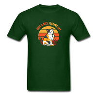 Load image into Gallery viewer, Have A Nice Fucking Day (Cat Middle Finger) Unisex Classic T-Shirt - forest green
