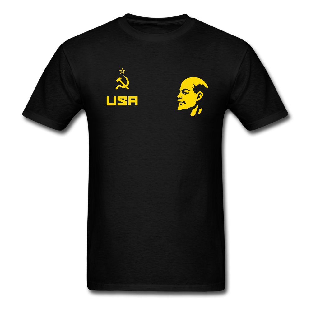 CCCP Russia Lenin USA Hammer And Sickle Unisex Classic T-Shirt - black