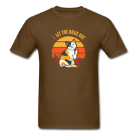 Load image into Gallery viewer, I Let The Dogs Out Cat with Middle Finger Unisex Classic T-Shirt - brown
