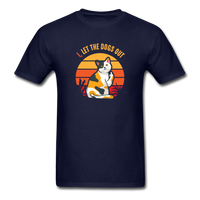 Load image into Gallery viewer, I Let The Dogs Out Cat with Middle Finger Unisex Classic T-Shirt - navy
