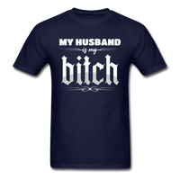 Load image into Gallery viewer, My Husband Is My Bitch Unisex Classic T-Shirt - navy
