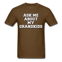 Load image into Gallery viewer, Ask Me About My Grandkids Unisex Classic T-Shirt - brown
