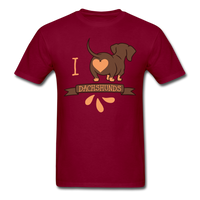 Load image into Gallery viewer, I Love Dachshunds Unisex Classic T-Shirt - burgundy
