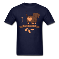Load image into Gallery viewer, I Love Dachshunds Unisex Classic T-Shirt - navy
