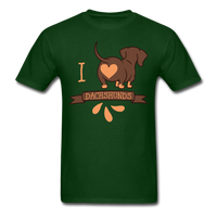 Load image into Gallery viewer, I Love Dachshunds Unisex Classic T-Shirt - forest green
