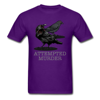 Load image into Gallery viewer, Attempted Murder Crows &amp; Ravens Funny Crow Unisex Classic T-Shirt - purple
