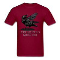 Load image into Gallery viewer, Attempted Murder Crows &amp; Ravens Funny Crow Unisex Classic T-Shirt - burgundy
