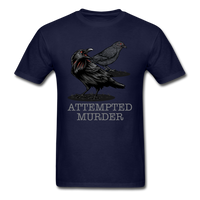 Load image into Gallery viewer, Attempted Murder Crows &amp; Ravens Funny Crow Unisex Classic T-Shirt - navy
