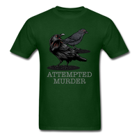 Load image into Gallery viewer, Attempted Murder Crows &amp; Ravens Funny Crow Unisex Classic T-Shirt - forest green

