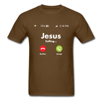 Load image into Gallery viewer, Jesus Is Calling Unisex Classic T-Shirt - brown
