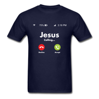 Load image into Gallery viewer, Jesus Is Calling Unisex Classic T-Shirt - navy

