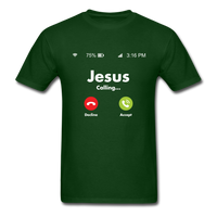 Load image into Gallery viewer, Jesus Is Calling Unisex Classic T-Shirt - forest green

