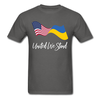 Load image into Gallery viewer, American Flag Ukrainian Flag United We Stand Unisex Classic T-Shirt - charcoal
