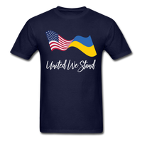 Load image into Gallery viewer, American Flag Ukrainian Flag United We Stand Unisex Classic T-Shirt - navy
