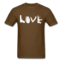 Load image into Gallery viewer, Love Pistol Grenade Knife Rifle Military Veteran Unisex Classic T-Shirt - brown

