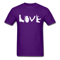 Load image into Gallery viewer, Love Pistol Grenade Knife Rifle Military Veteran Unisex Classic T-Shirt - purple
