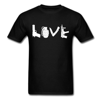 Load image into Gallery viewer, Love Pistol Grenade Knife Rifle Military Veteran Unisex Classic T-Shirt - black
