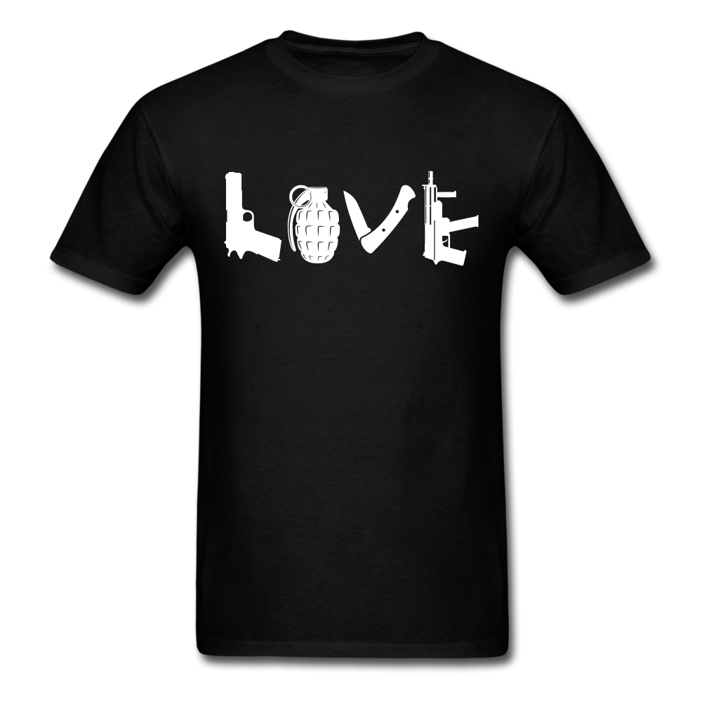 Love Pistol Grenade Knife Rifle Military Veteran Unisex Classic T-Shirt - black