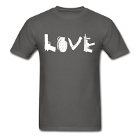 Load image into Gallery viewer, Love Pistol Grenade Knife Rifle Military Veteran Unisex Classic T-Shirt - charcoal
