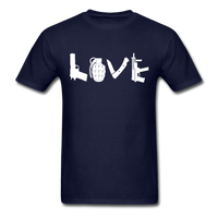 Load image into Gallery viewer, Love Pistol Grenade Knife Rifle Military Veteran Unisex Classic T-Shirt - navy
