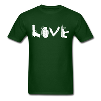 Load image into Gallery viewer, Love Pistol Grenade Knife Rifle Military Veteran Unisex Classic T-Shirt - forest green
