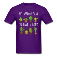 Load image into Gallery viewer, No Wrong Way To Have A Body Cactus Unisex Classic T-Shirt - purple
