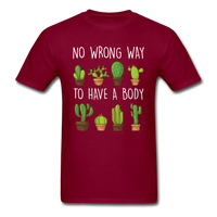 Load image into Gallery viewer, No Wrong Way To Have A Body Cactus Unisex Classic T-Shirt - burgundy
