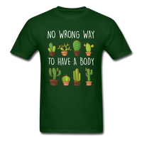 Load image into Gallery viewer, No Wrong Way To Have A Body Cactus Unisex Classic T-Shirt - forest green
