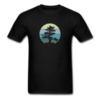 Load image into Gallery viewer, Lone Bonsai Tree Blue Hue Vintage Sunset Unisex Classic T-Shirt - black
