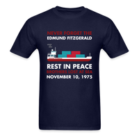 Load image into Gallery viewer, Never Forget Edmund Fitzgerald Unisex Classic T-Shirt - navy
