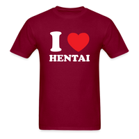 Load image into Gallery viewer, I Love Hentai Unisex Classic T-Shirt - burgundy
