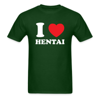 Load image into Gallery viewer, I Love Hentai Unisex Classic T-Shirt - forest green
