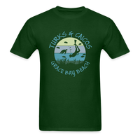 Load image into Gallery viewer, Turks and Caicos Grace Bay Beach Unisex Classic T-Shirt - forest green
