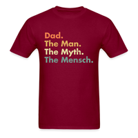 Load image into Gallery viewer, Dad The Man The Myth The Mensch Unisex Classic T-Shirt - burgundy

