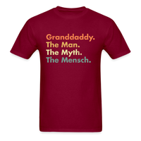 Load image into Gallery viewer, Granddaddy The Man The Myth The Mensch Unisex Classic T-Shirt - burgundy
