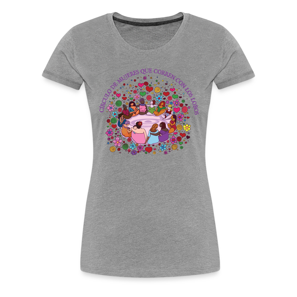 Leti's: Circulo De Mujeres Que Corren Con Los Lobos Women’s Premium T-Shirt - heather gray